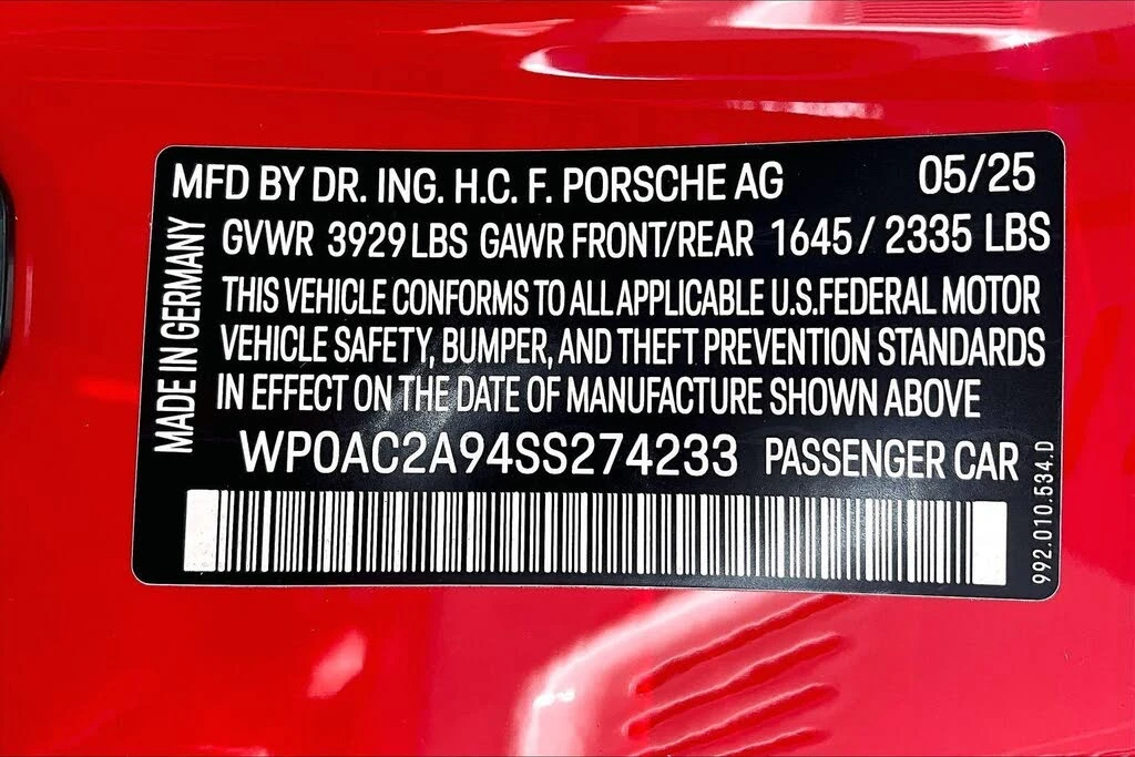 2025 Porsche 992 GT3 - Image 29 of 29