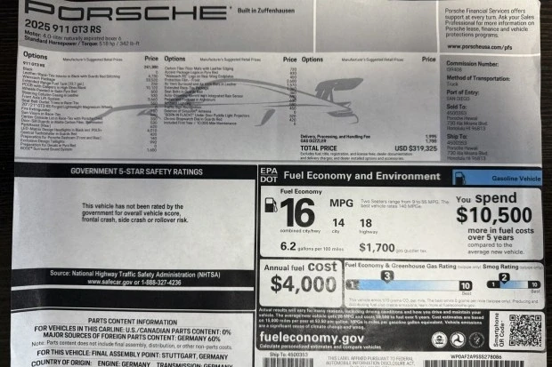 2025 Porsche 992 GT3 RS - Image 8 of 8