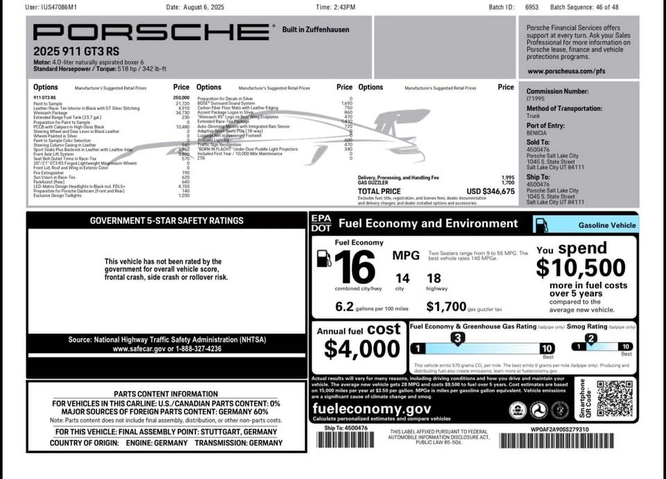 2025 Porsche 992 Carrera - Image 7 of 7