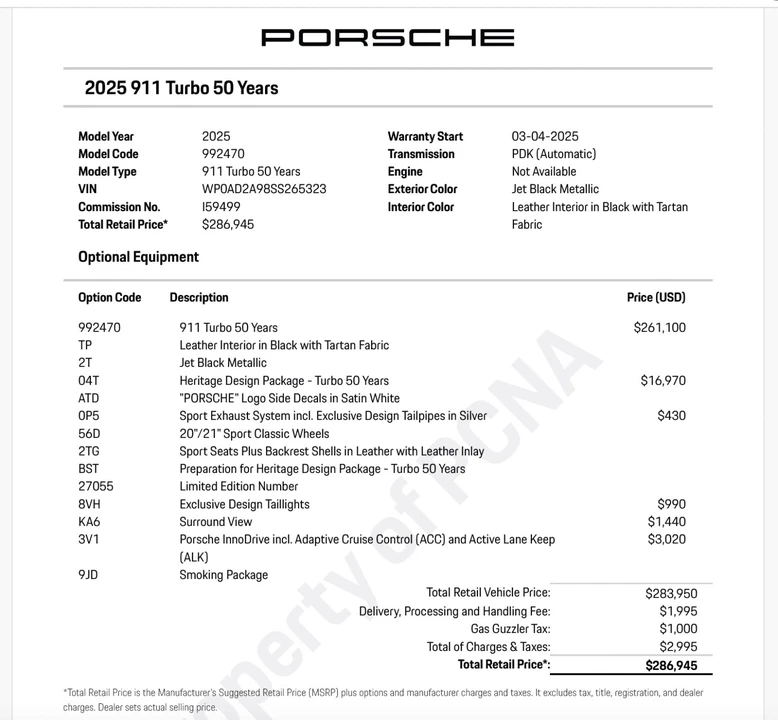 2025 Porsche 992 Turbo - Image 6 of 6