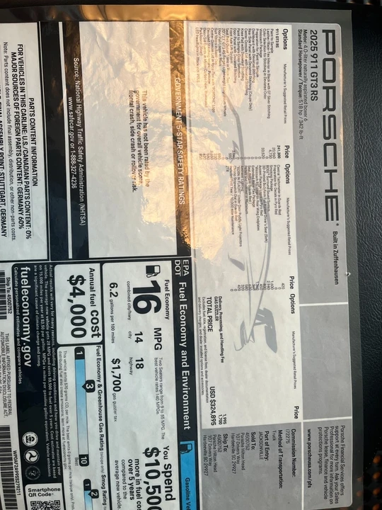 2025 Porsche 992 GT3 RS - Image 19 of 19