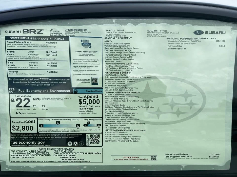 2025 Subaru BRZ 2nd Gen - Image 10 of 10