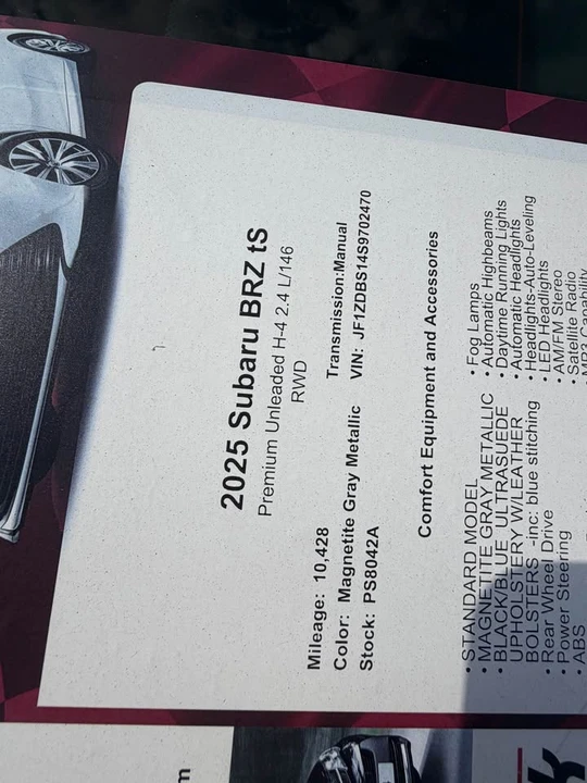 2025 Subaru BRZ 2nd Gen - Image 4 of 6