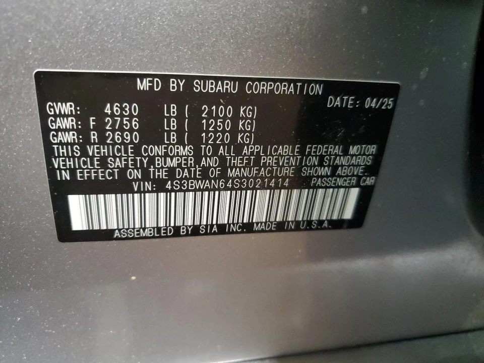 2025 Subaru Legacy 7th Gen - Image 12 of 12