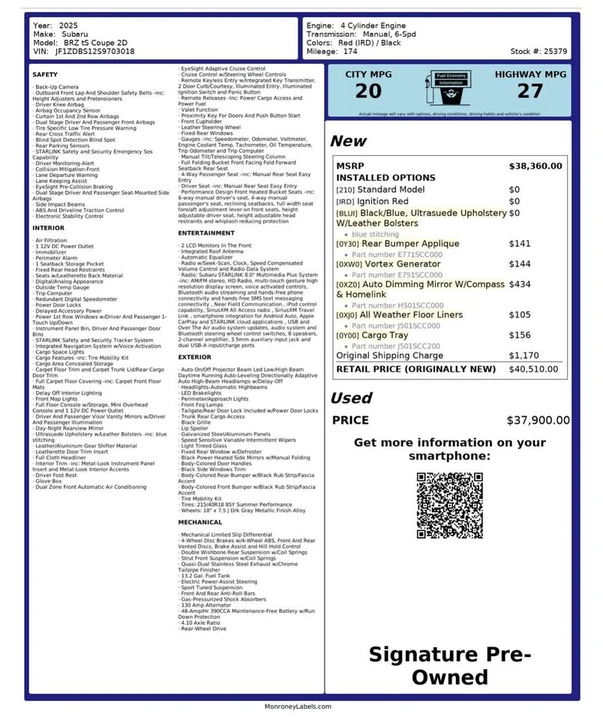 2025 Subaru BRZ 2nd Gen - Image 16 of 17