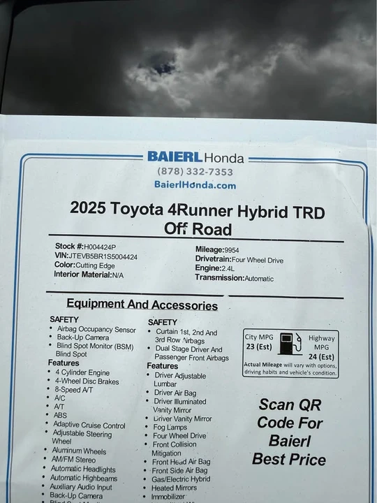 2025 Toyota 4Runner 6th Gen - Image 11 of 14