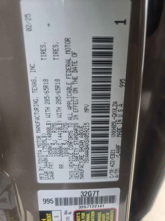 2025 Toyota Sequoia 3rd Gen - Image 8 of 9