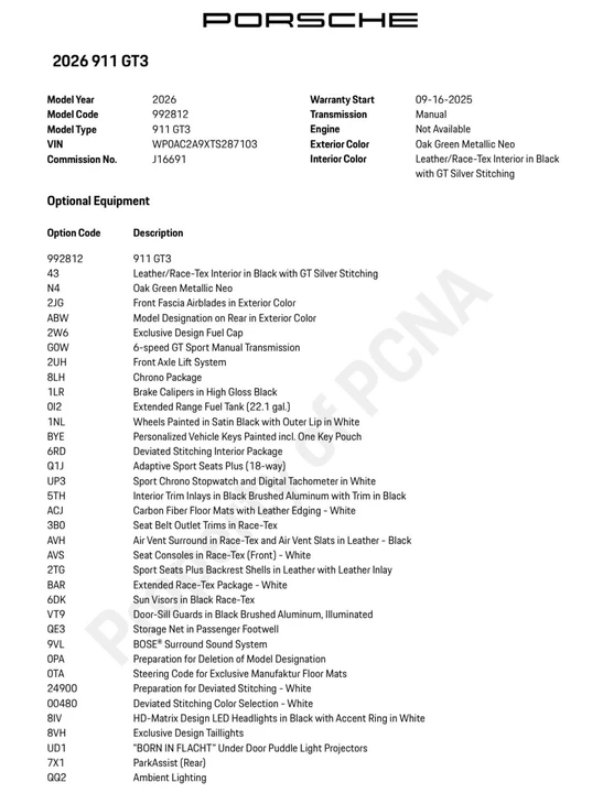 2026 Porsche 992 GT3 - Image 14 of 14