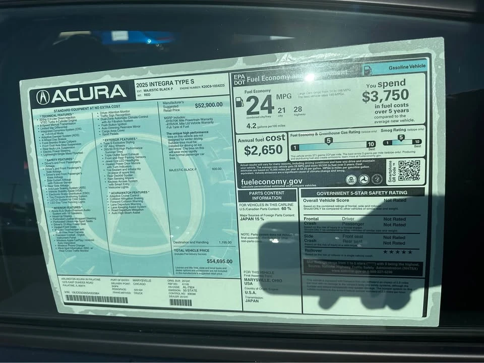 2026 Acura Integra Type S 5th Gen - Image 5 of 19
