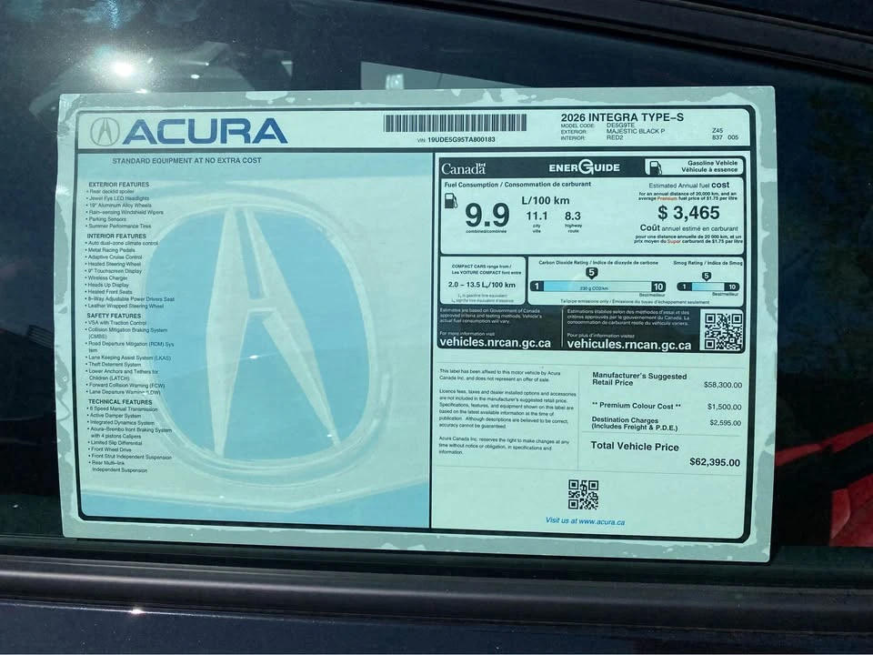 2026 Acura Integra 5th Gen - Image 3 of 6