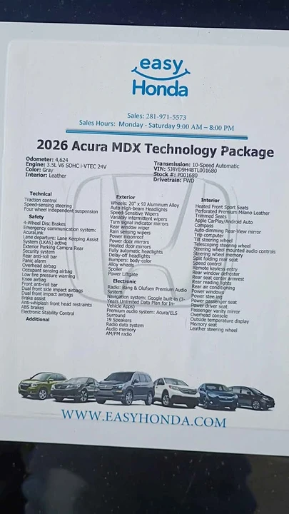2026 Acura MDX 4th Gen - Image 5 of 5