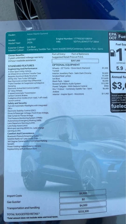 2026 Aston Martin DBX 707 - Image 6 of 6