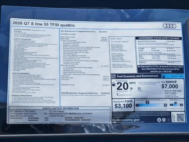 2026 Audi 4M Q7 - Image 18 of 18