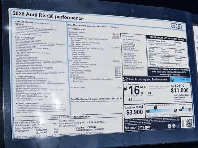 2026 Audi RS Q8 Performance - Image 18 of 18