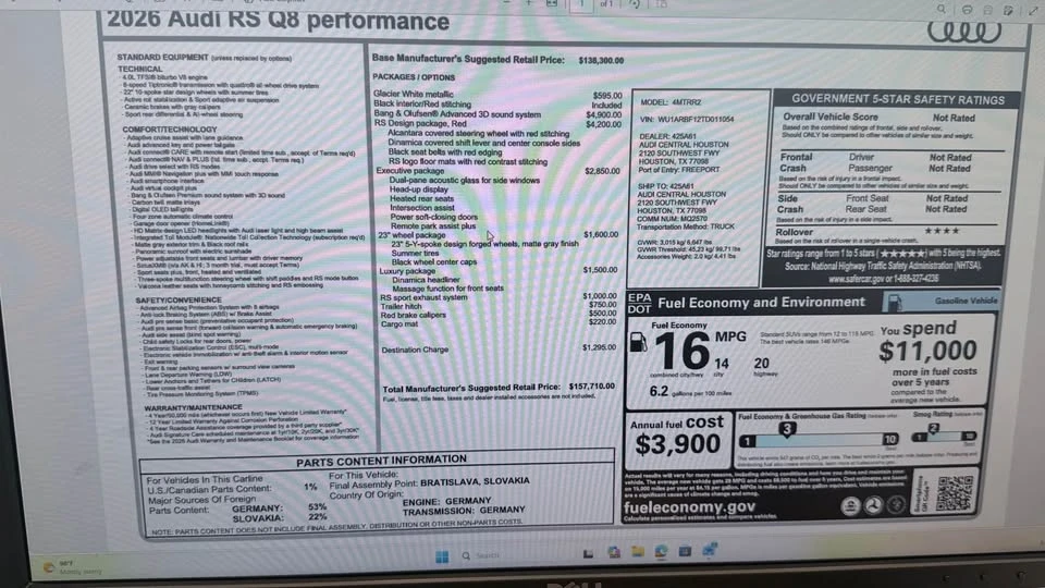 2026 Audi RS Q8 Performance - Image 10 of 10