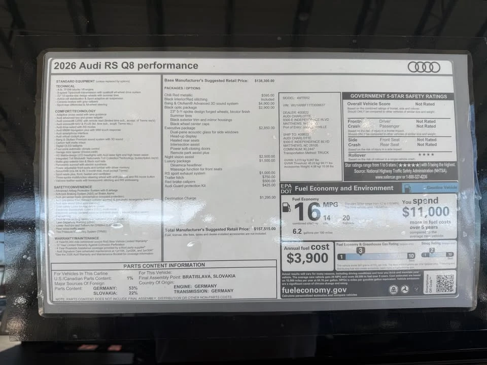 2026 Audi RS Q8 Performance - Image 15 of 15