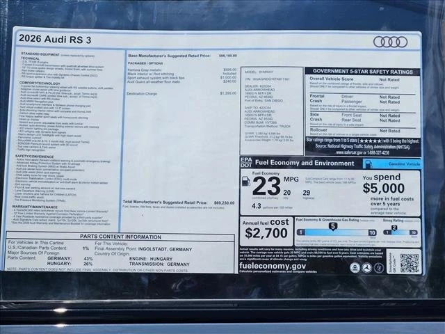 2026 Audi 8Y RS3 - Image 20 of 20