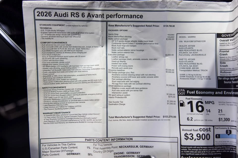 2026 Audi C8 RS6 - Image 18 of 18