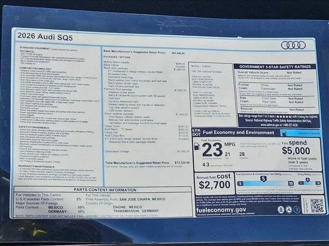 2026 Audi FY SQ5 - Image 18 of 18
