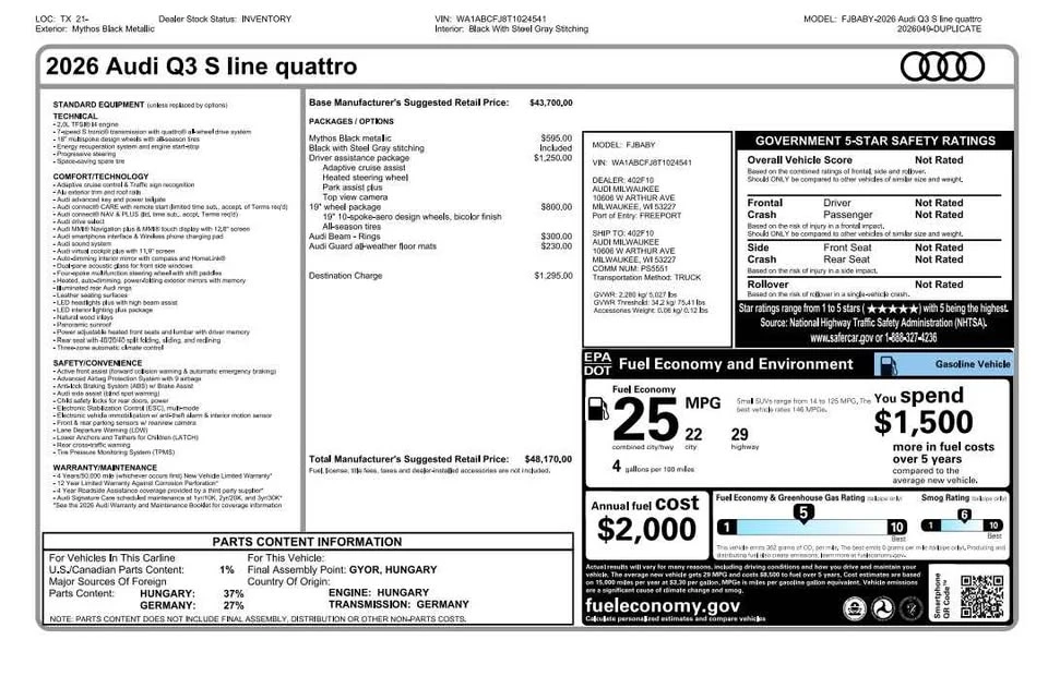 2026 Audi F3 Q3 - Image 19 of 19