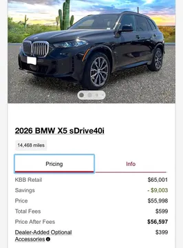 2026 BMW X5 sDrive40i
