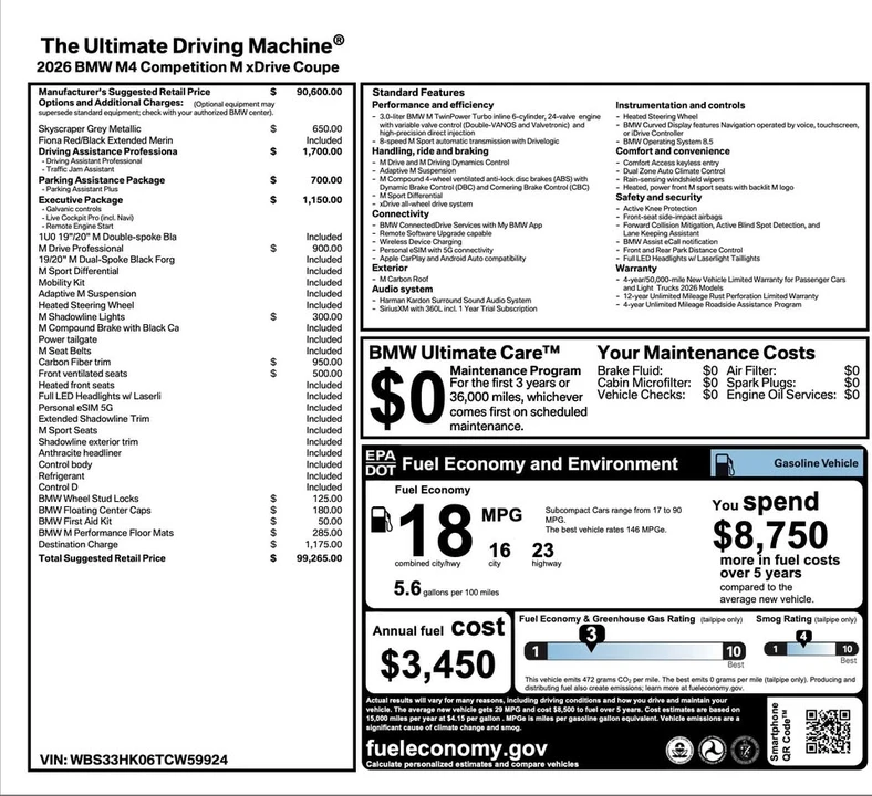 2026 BMW G82/G83 M4 - Image 2 of 20