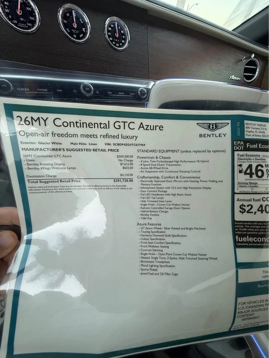 2026 Bentley Continental GT 4th Gen - Image 20 of 20