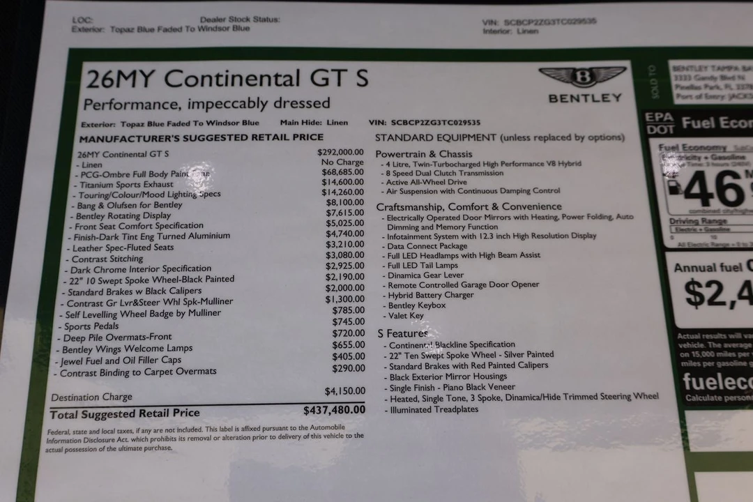 2026 Bentley Continental GT 4th Gen - Image 25 of 31