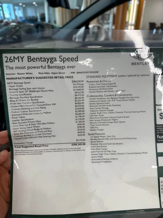 2026 Bentley Bentayga Speed - Image 18 of 18