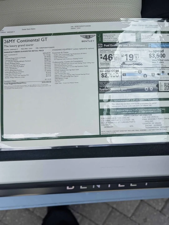 2026 Bentley Continental GT 3rd Gen - Image 15 of 15