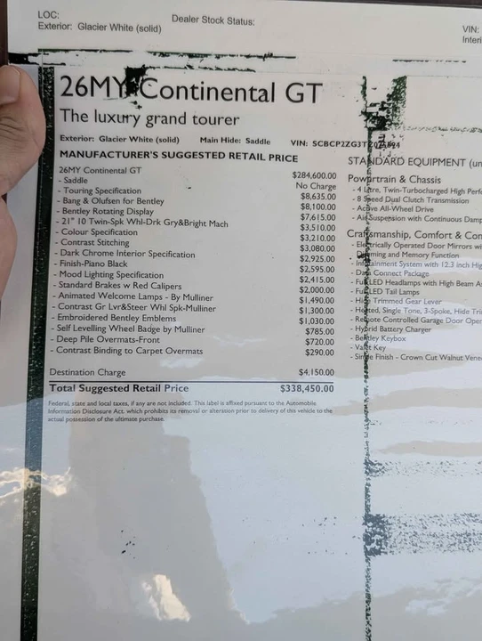 2026 Bentley Continental GT 3rd Gen - Image 19 of 19