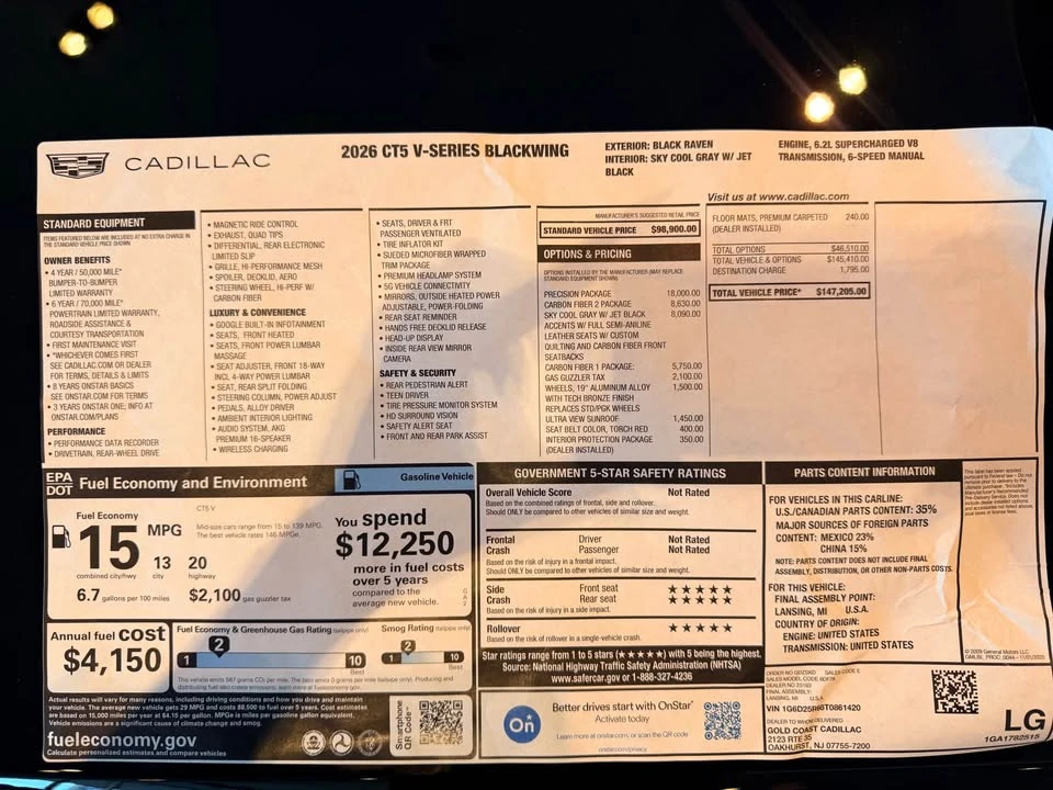 2026 Cadillac CT5-V Blackwing - Image 14 of 14