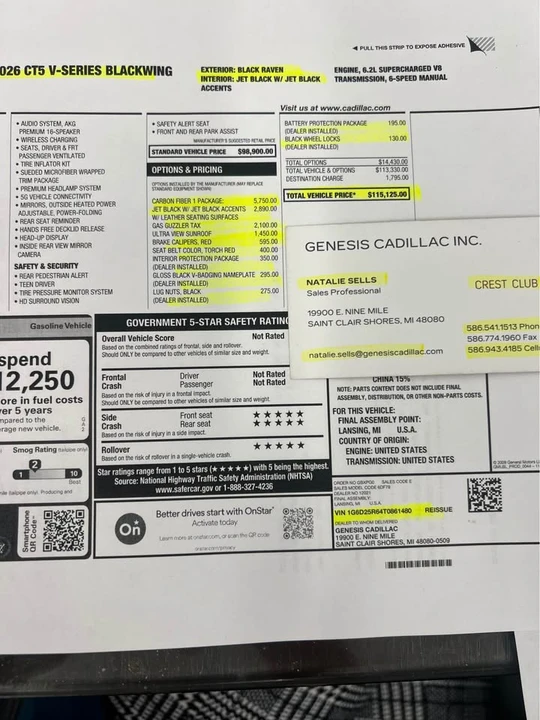 2026 Cadillac CT5-V Blackwing - Image 11 of 13