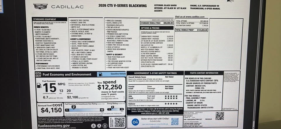 2026 Cadillac CT5-V Blackwing - Image 8 of 8