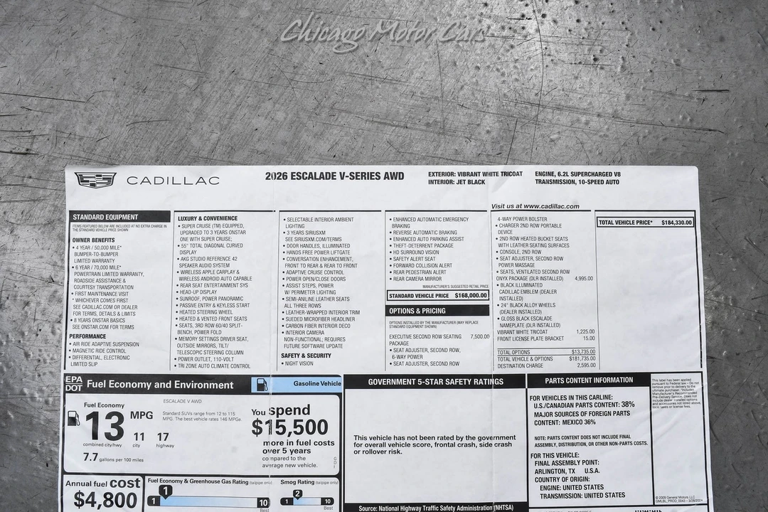 2026 Cadillac Escalade-V 5th Gen - Image 21 of 21