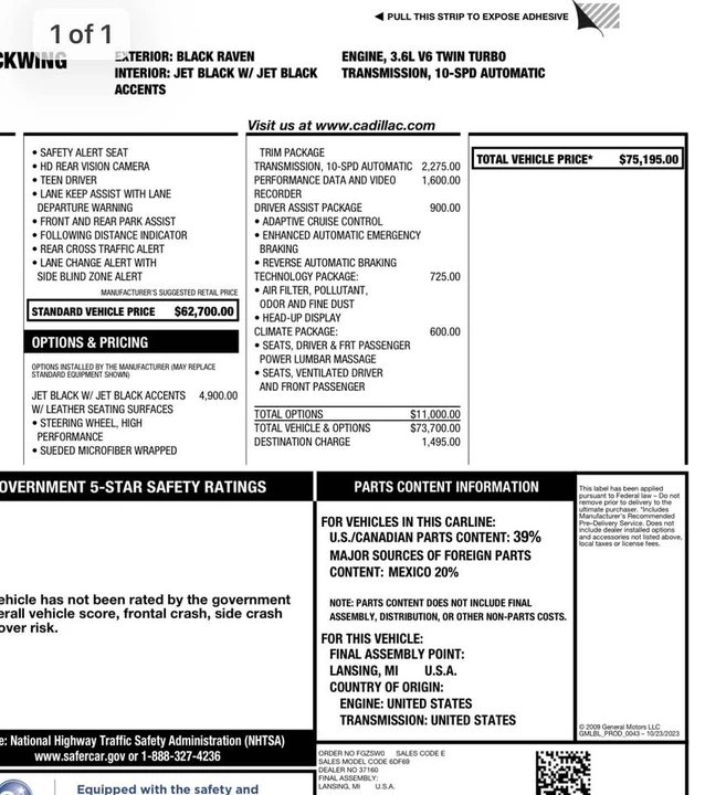 2026 Cadillac CT4-V Blackwing - Image 15 of 16
