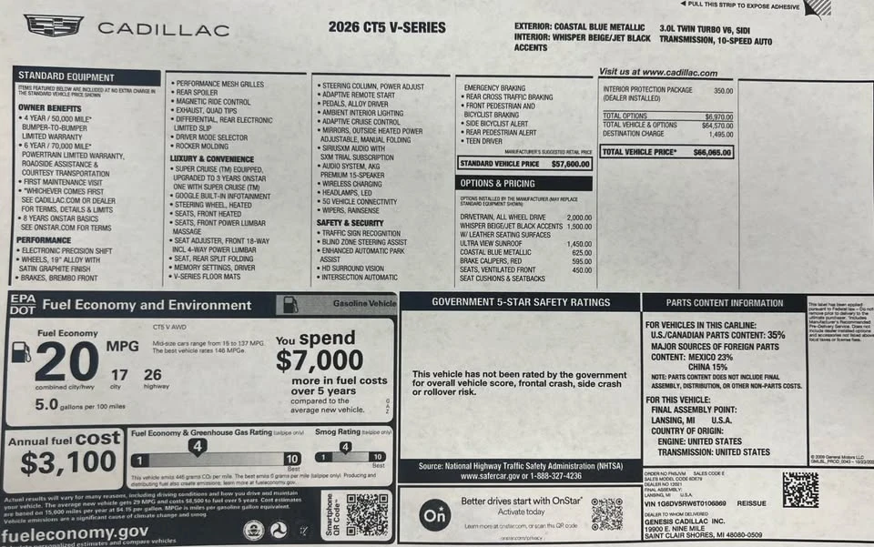 2026 Cadillac CT5-V - Image 12 of 12