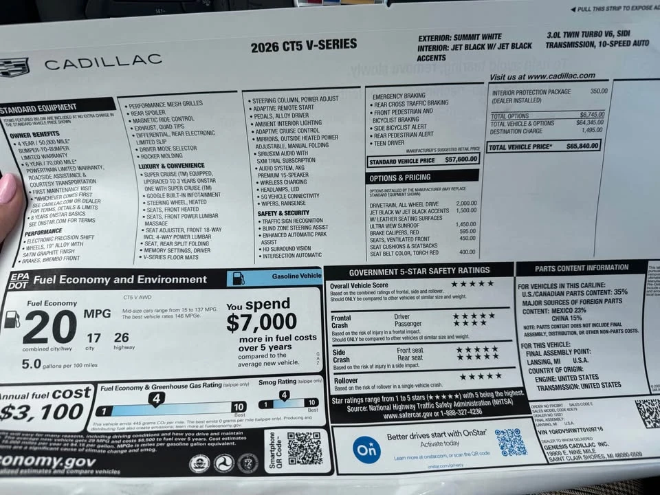 2026 Cadillac CT5-V - Image 13 of 13
