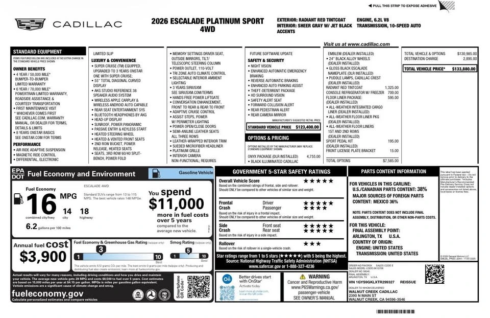 2026 Cadillac Escalade 5th Gen - Image 17 of 17