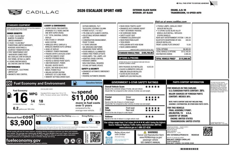 2026 Cadillac Escalade 5th Gen - Image 17 of 17