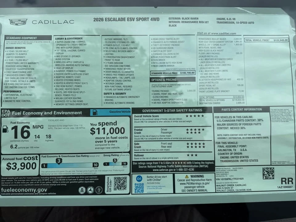 2026 Cadillac Escalade 5th Gen - Image 20 of 20