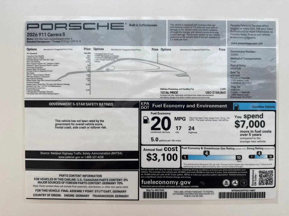2026 Porsche 992 Carrera S - Image 25 of 25