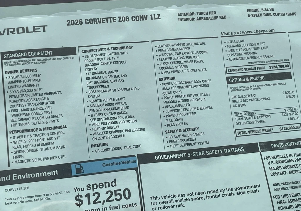 2026 Chevrolet Corvette C8 Z06 - Image 10 of 21