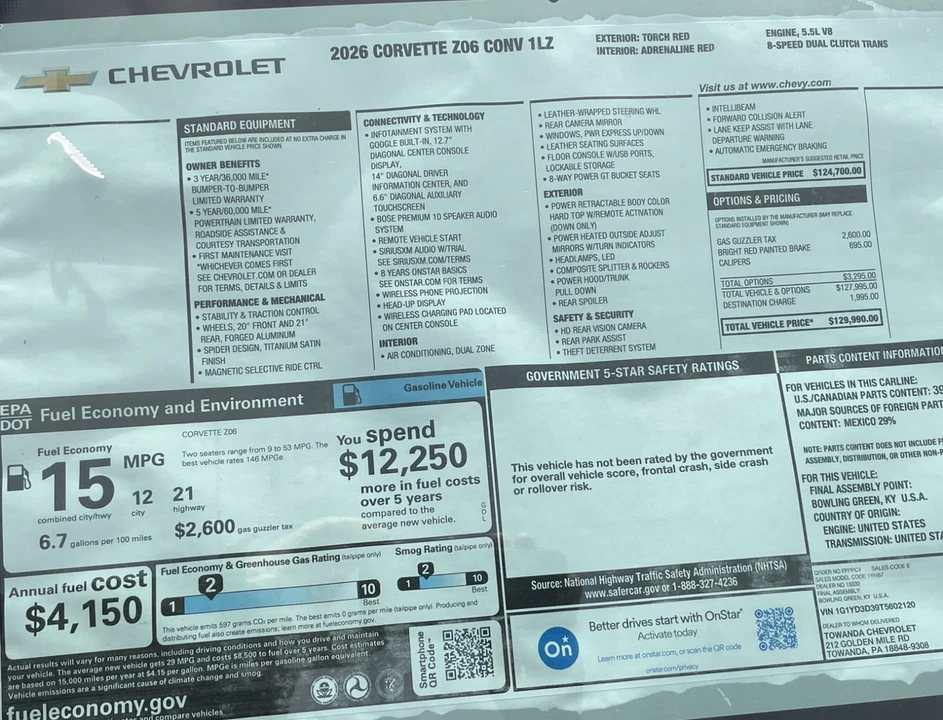 2026 Chevrolet Corvette C8 Z06 - Image 9 of 21