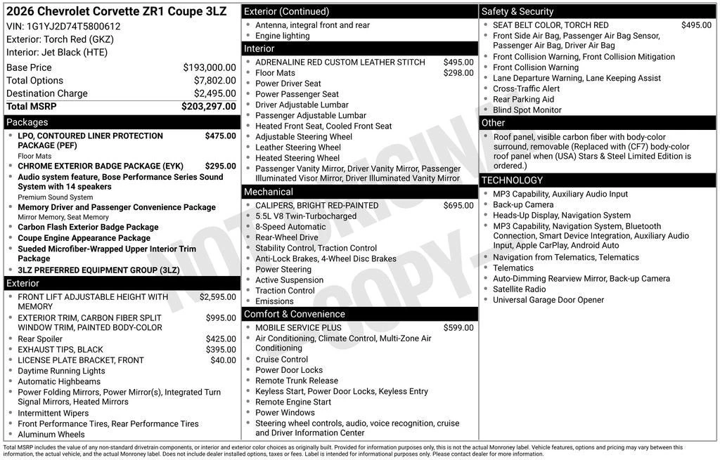 2026 Chevrolet Corvette C8 ZR1 - Image 22 of 31
