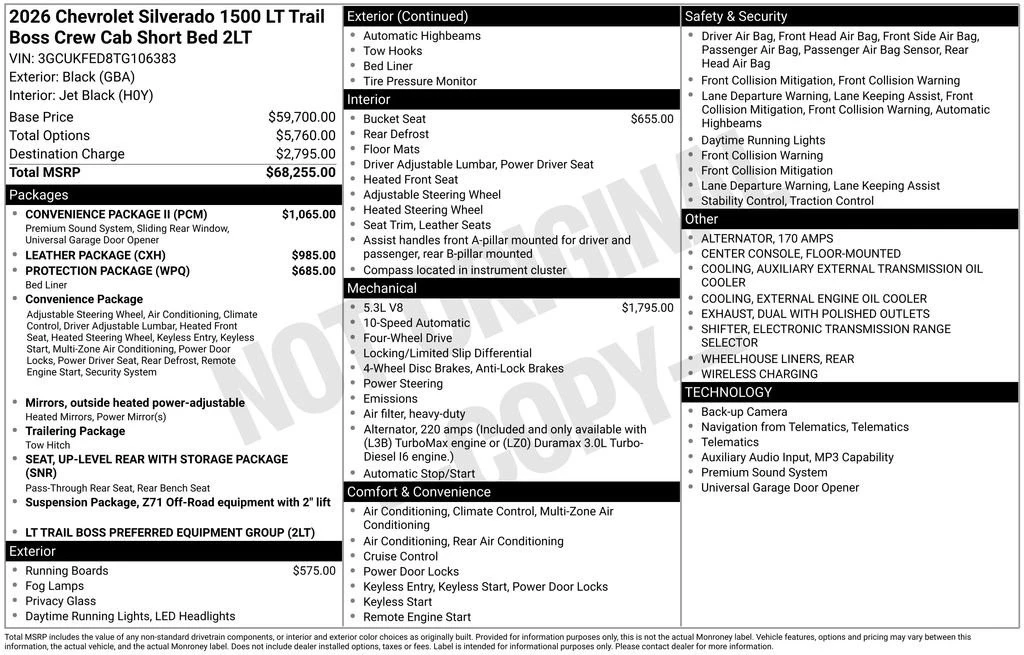 2026 Chevrolet Silverado 4th Gen - Image 2 of 2