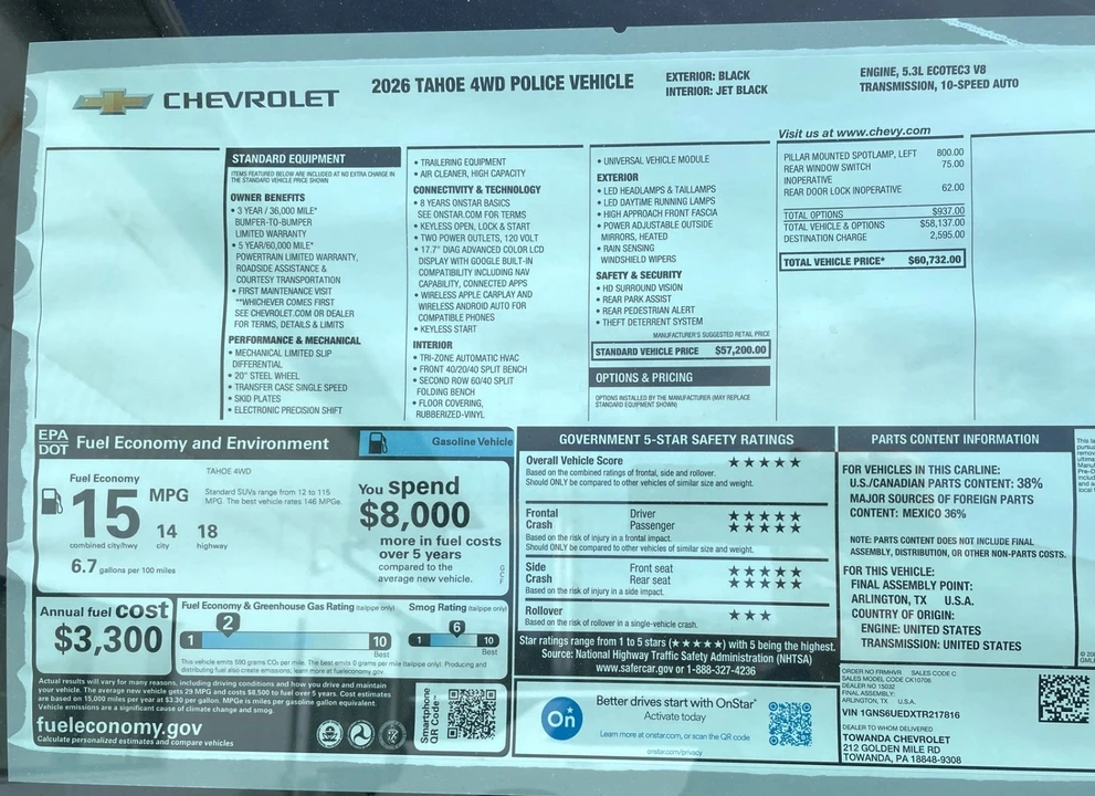 2026 Chevrolet Tahoe 5th Gen - Image 5 of 9