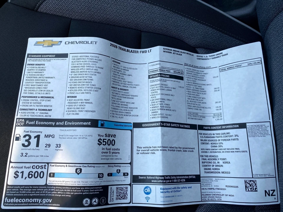 2026 Chevrolet Trailblazer - Image 16 of 17