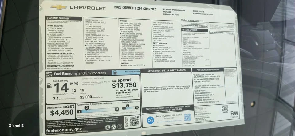 2026 Chevrolet Corvette C8 Z06 - Image 3 of 11