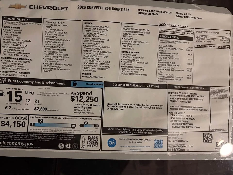 2026 Chevrolet Corvette C8 Z06 - Image 10 of 10